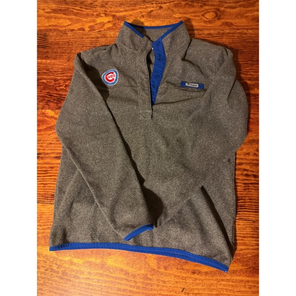 Columbia Other - Columbia Fleece Pullover Men Large Gray Chicago Cubs MLB Snap Mock Neck Logo